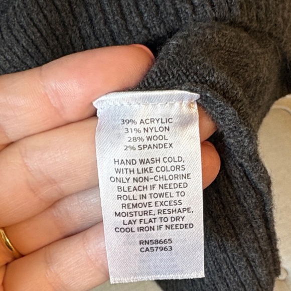 Treasure & Bond Charcoal Gray Long Sleeve wool blend sweater Dress - Picture 3 of 7